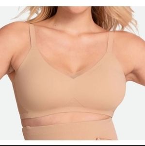 Honey Love Crossover Wireless Bra in Color Sand Size 1X